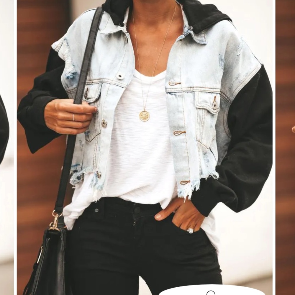 Sold out NWOT VICI Maxed Out Hooded Denim crop Jean jacket!